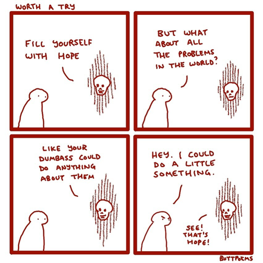 Four panel comic titled "worth a try".