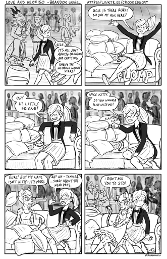 Page 150 from the comic Love and Hex. Full transcript: https://crookedgoat.ca/comic/150/#comic-page